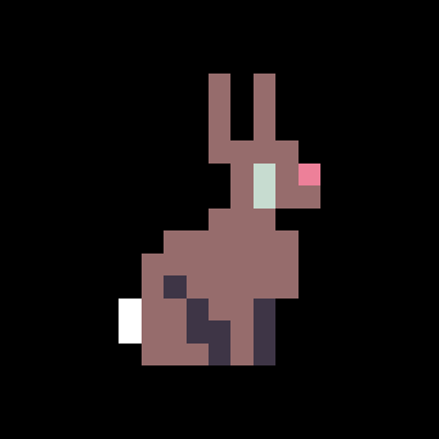 A pixelated bunny